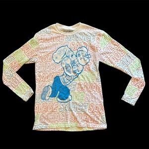 Savage Popeye‎ Long Sleeve T-Shirt Men’s Size Medium